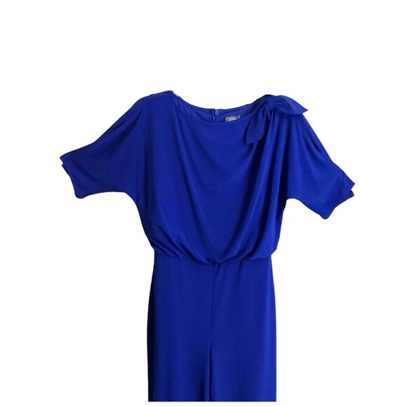 Vince Camuto Jumpsuit Women's Size 0 Blouson Blue Wide Leg Stretch Pockets - Picture 5 of 14